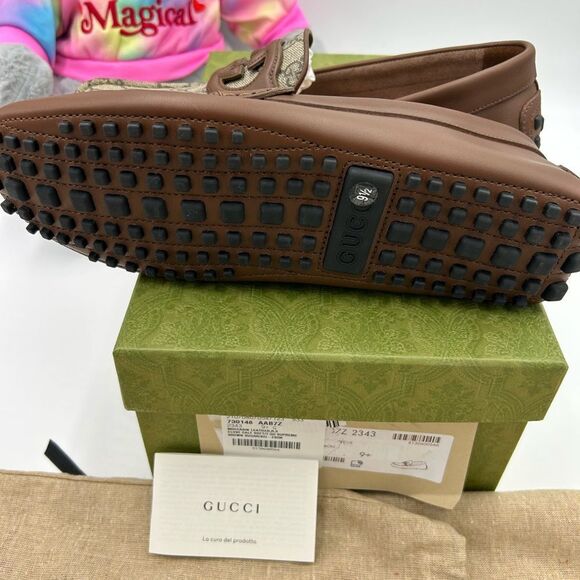 Men's Gucci, AYRTON interlocking G Driver loafers size 9.5 made in Italy - Picture 6 of 13